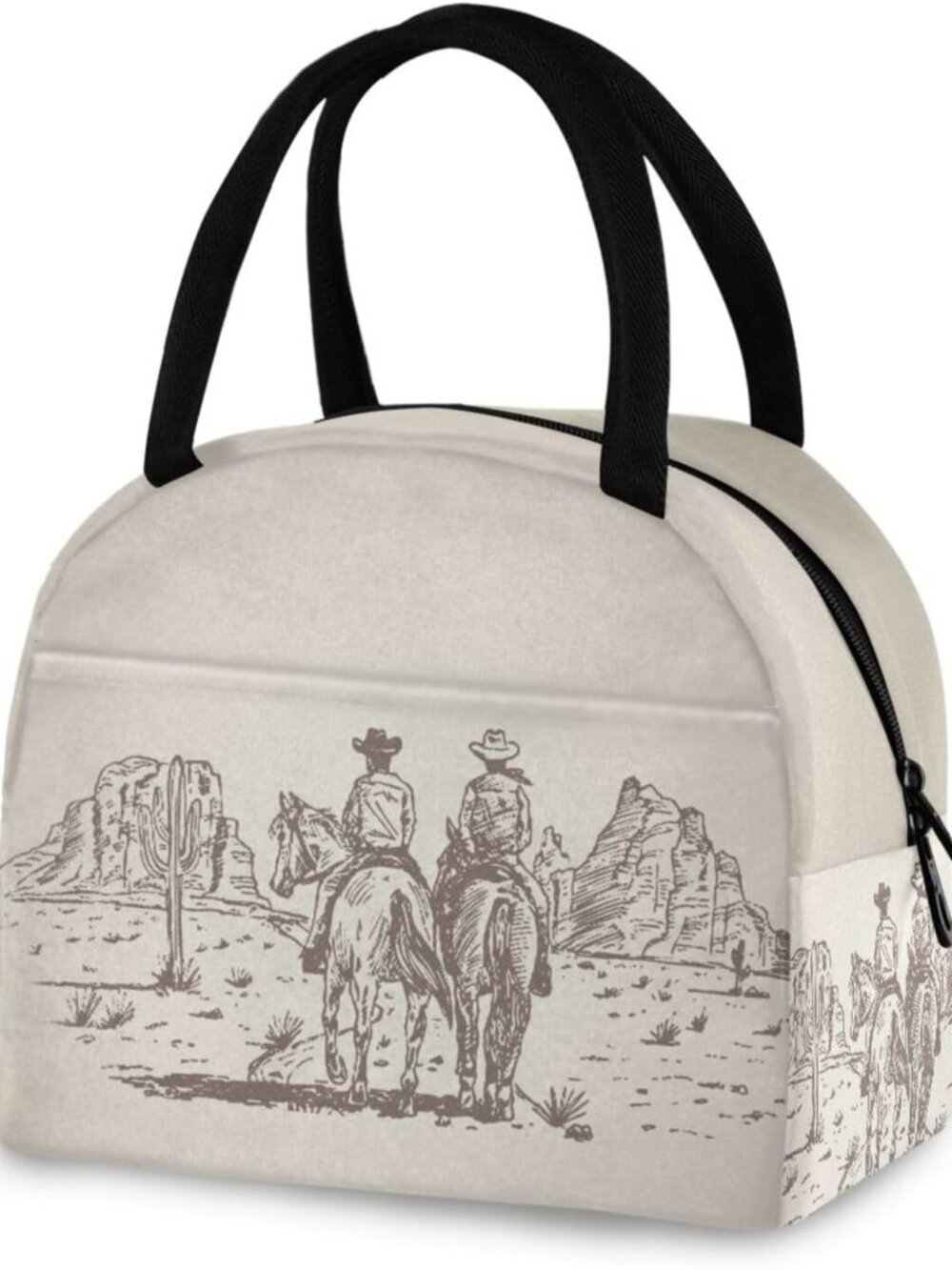 Western Cowboy Lunch Bag for Women Men Insulated Lunch Tote Bag